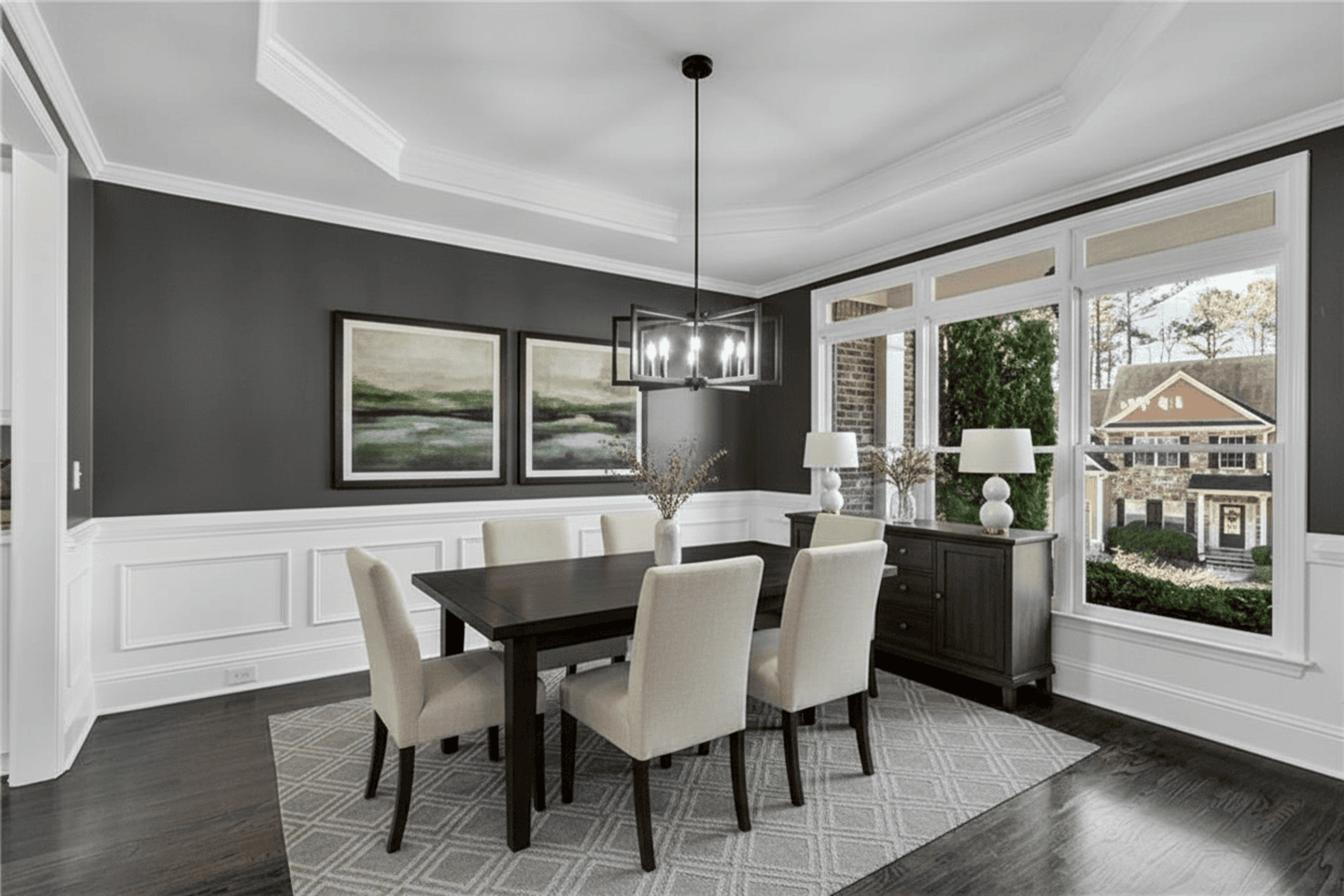 Before edit - original staged image with cabinet