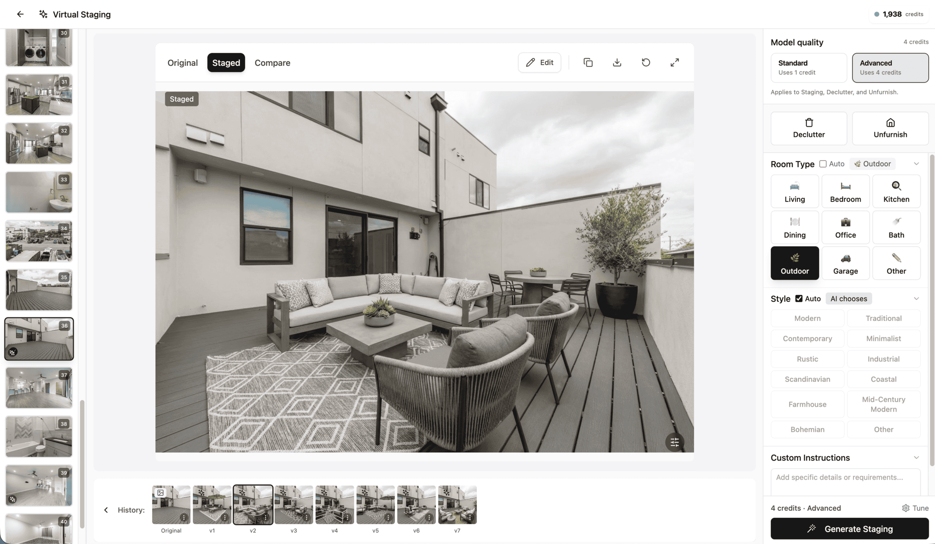 AI Virtual Staging - Transform empty rooms into beautifully staged spaces